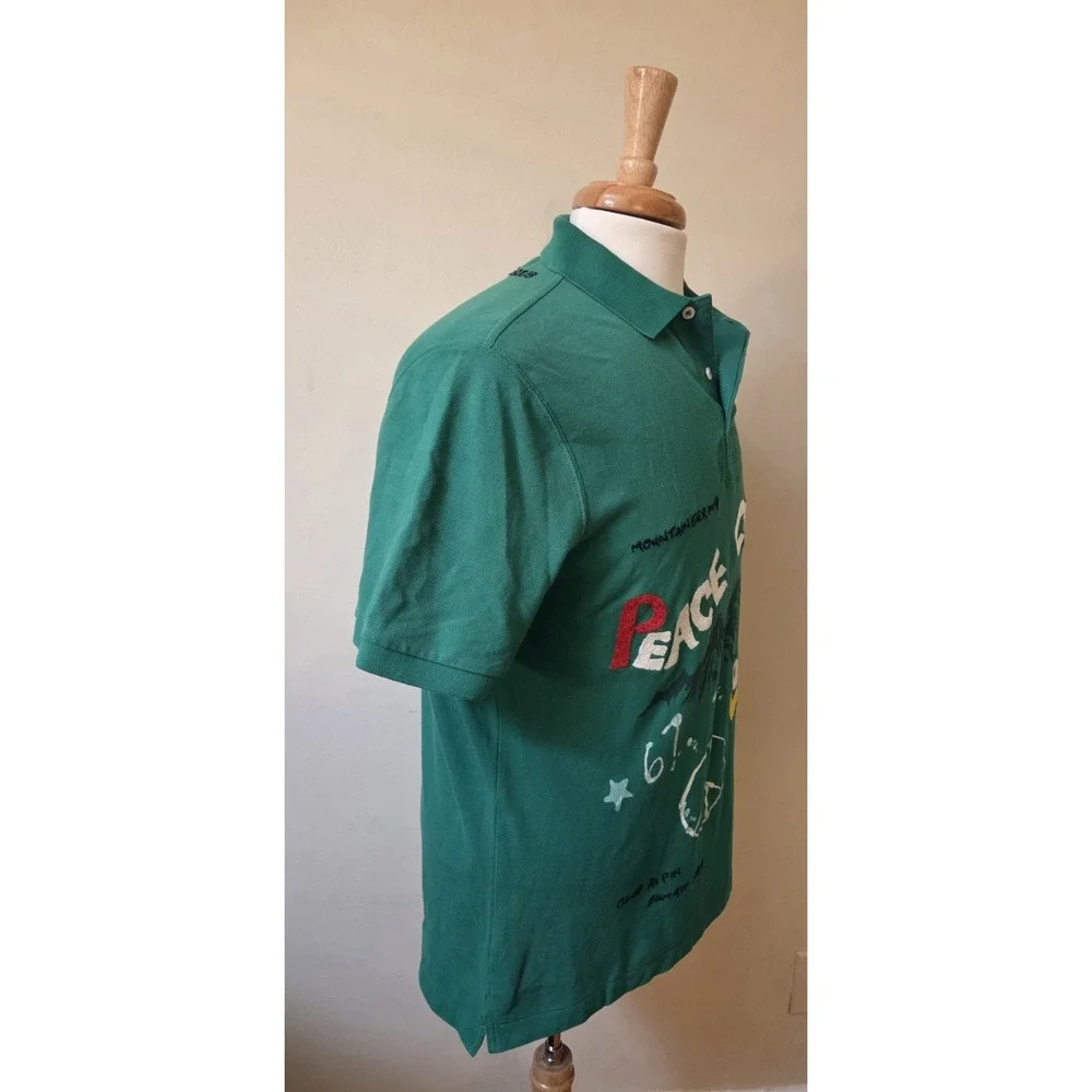 NWT Polo Ralph Lauren Men's M Classic-Fit Peace Climb Love Green Polo Shirt Embr